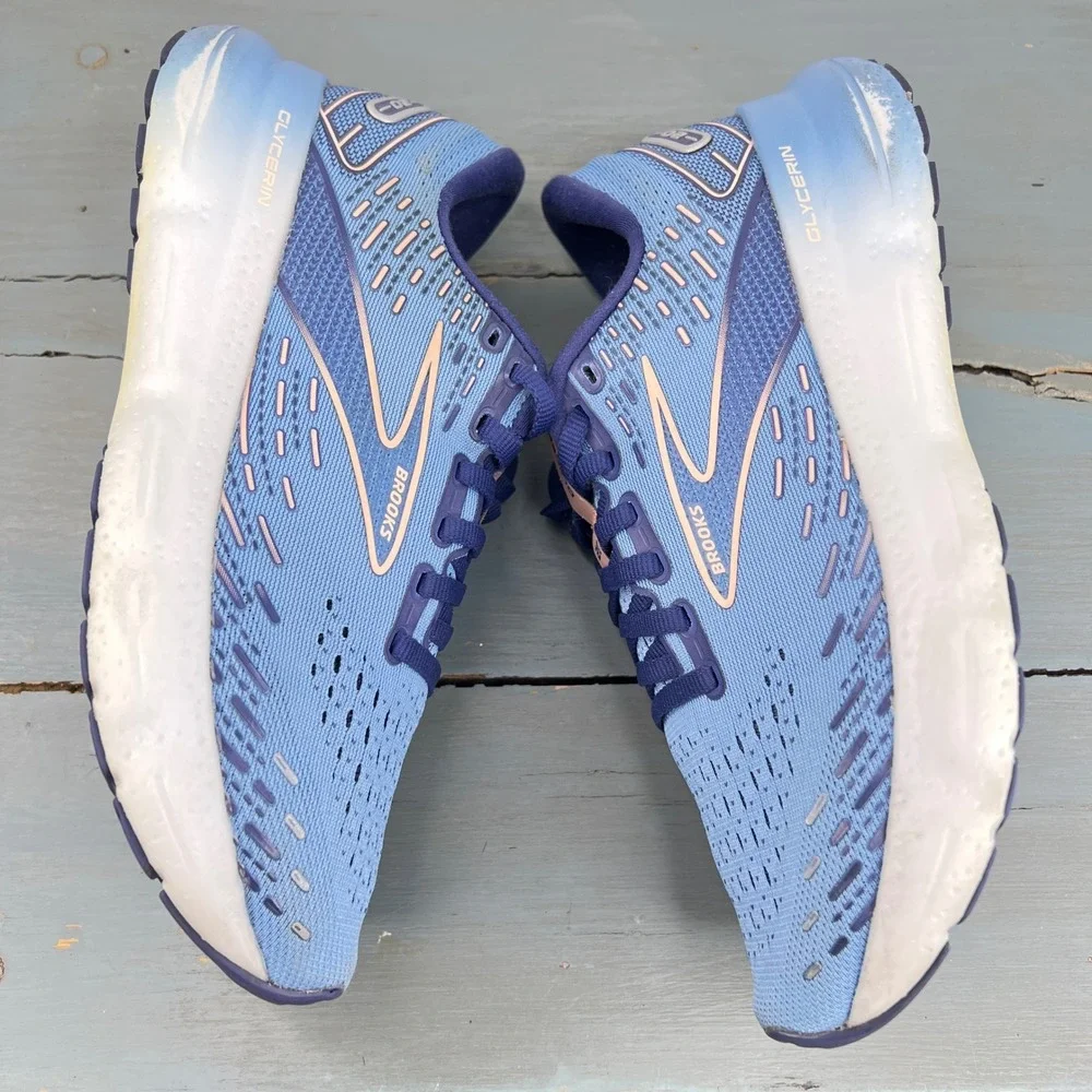 Brooks Glycerin 20 Womens Running Shoes Blue Peach 1203691B478 Size 8 Medium B